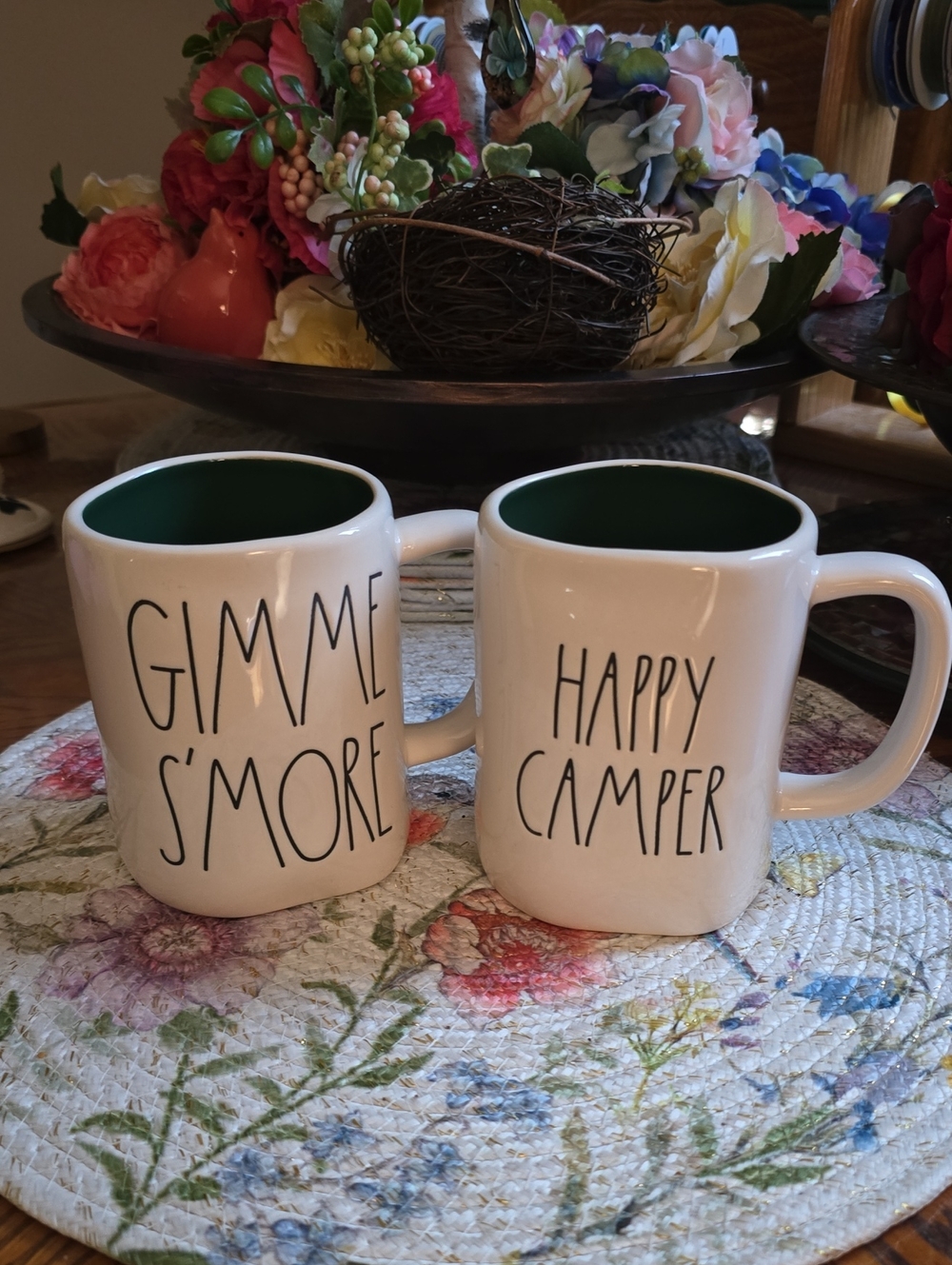 Rae Dunn Set - Happy Camper and Gimme S'more Mugs